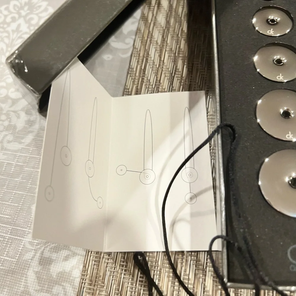 NEW Calvin Klein silver black N-lace necklace unique polished one of a kind